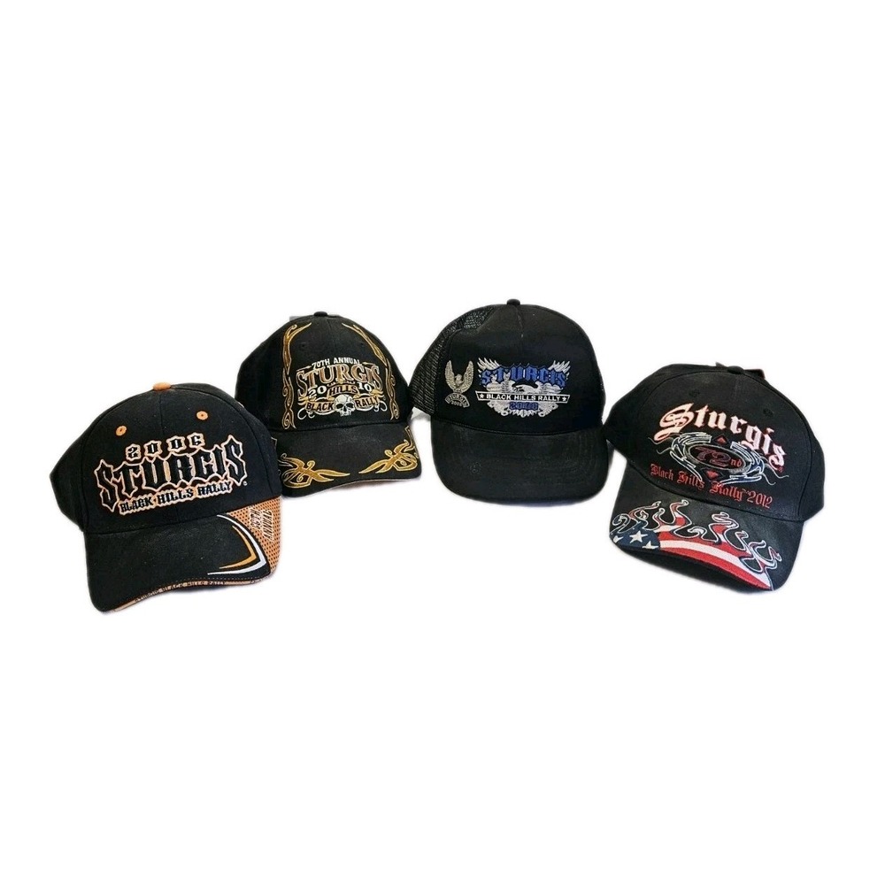 Sturgis Hat Lot Black Hills Rally Adjustable Vintage One Size Fits All Mens Hats